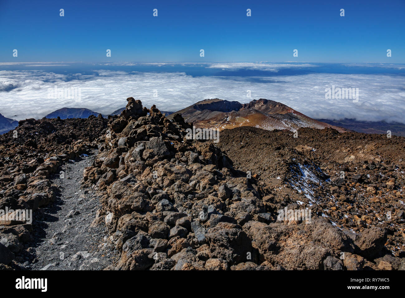 Pico Viejo vulcano e preparato trekking via Foto Stock