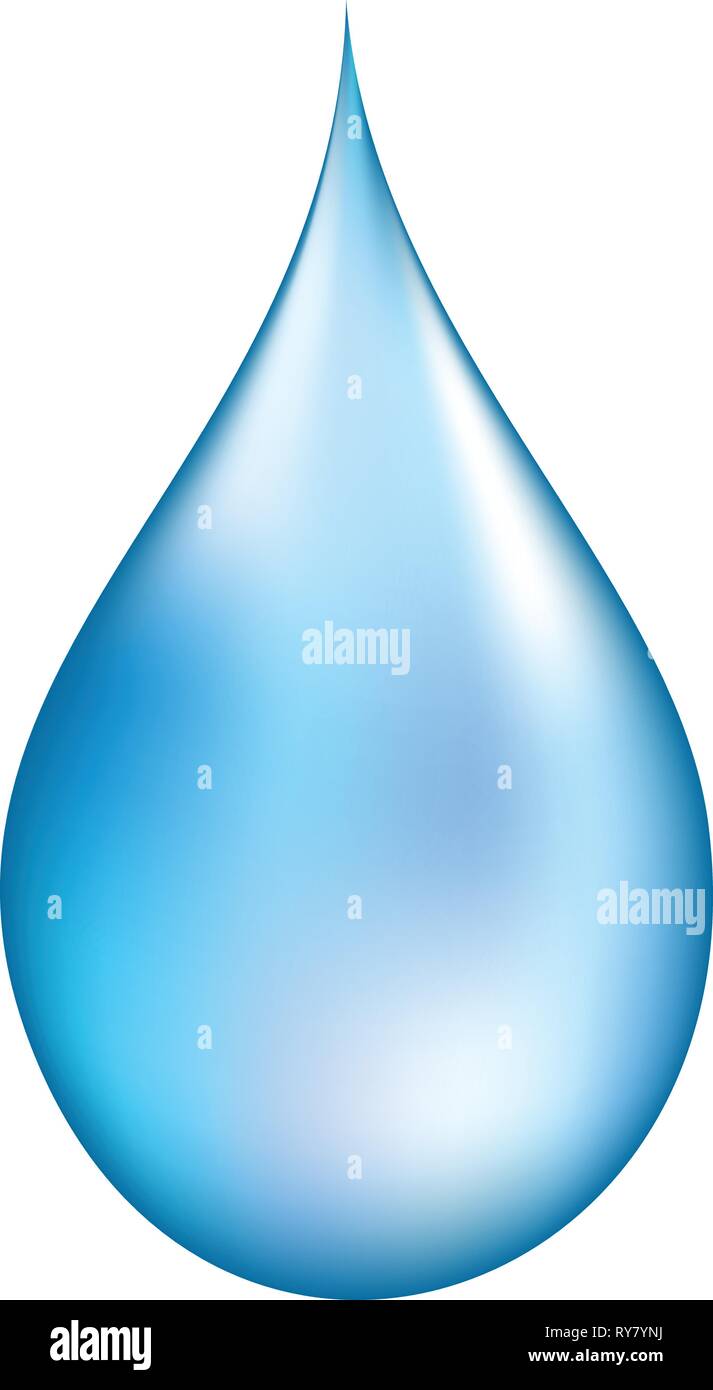 Realistico goccia d'acqua. Illustrazione Vettoriale