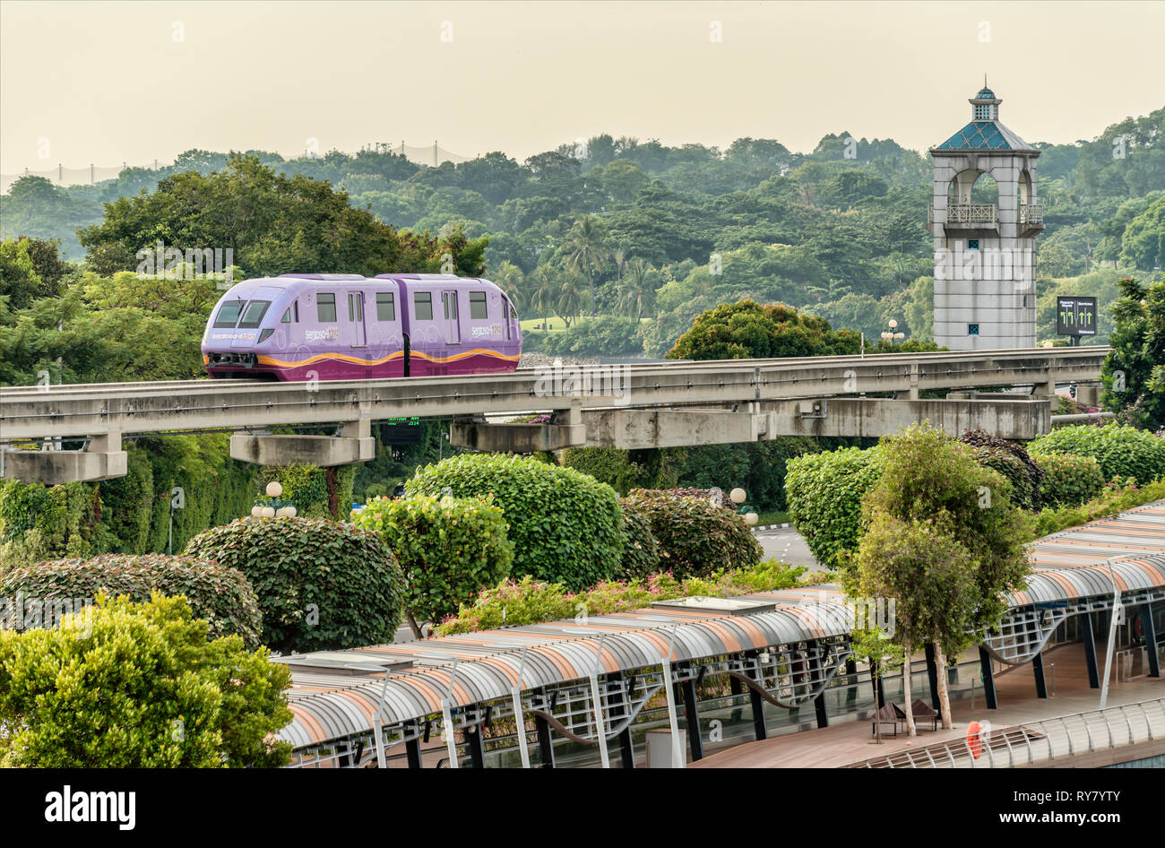 Treno monorotaia dell'Isola di Sentosa Express, Singapore Foto Stock