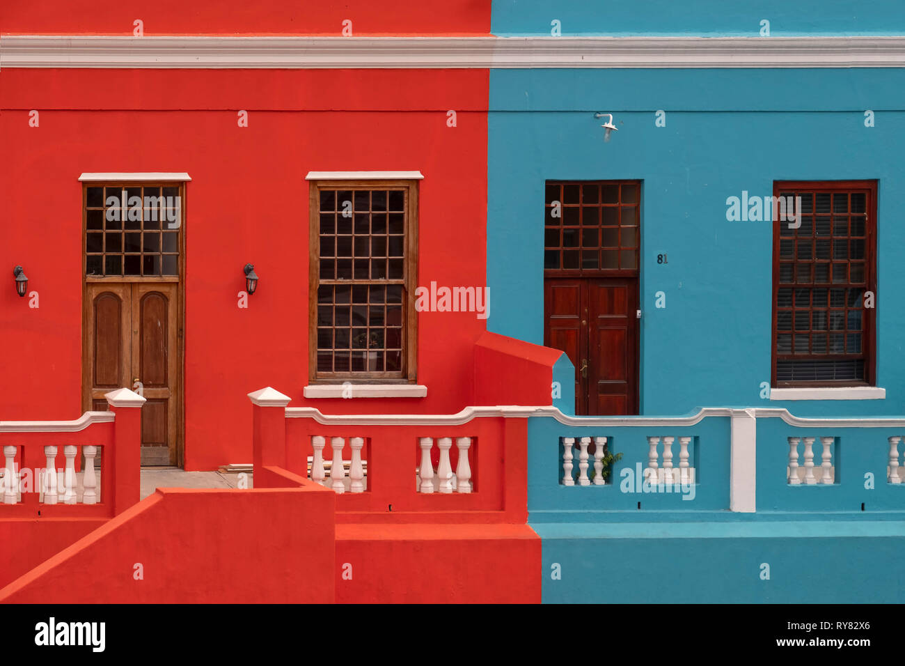 Multi case colorate, Bo Kaap, Cape Town, Western Cape, Sud Africa Foto Stock