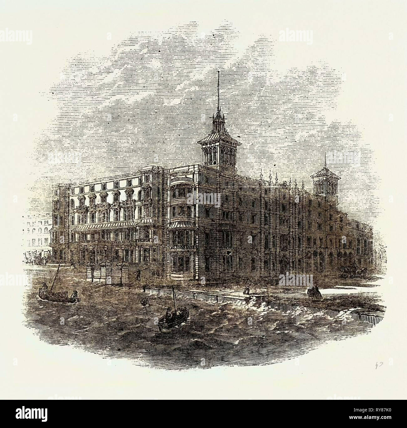 La Queen's Hotel Hastings 1862 Foto Stock