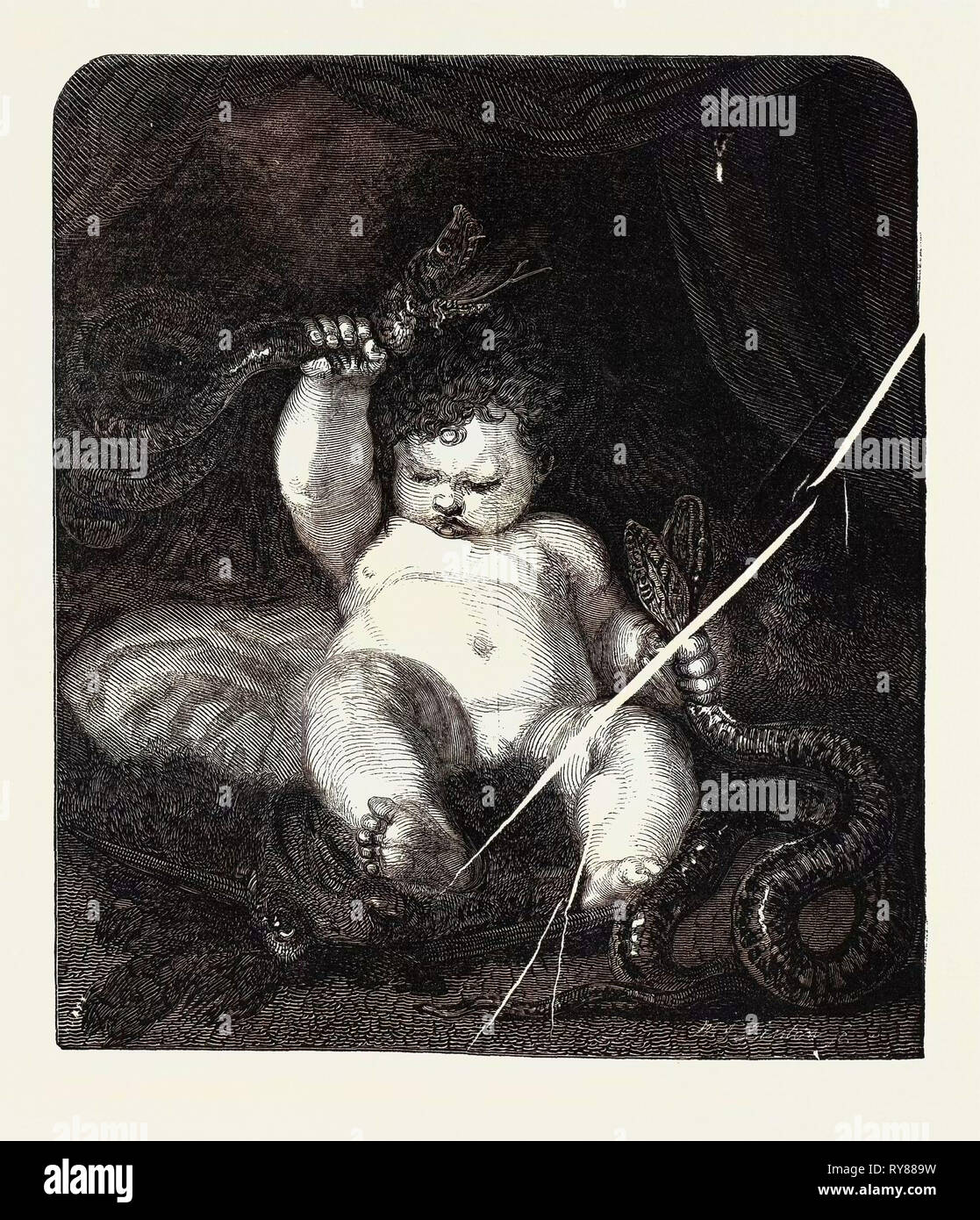 Infant Hercules, dall'immagine da Sir Joshua Reynolds Foto Stock