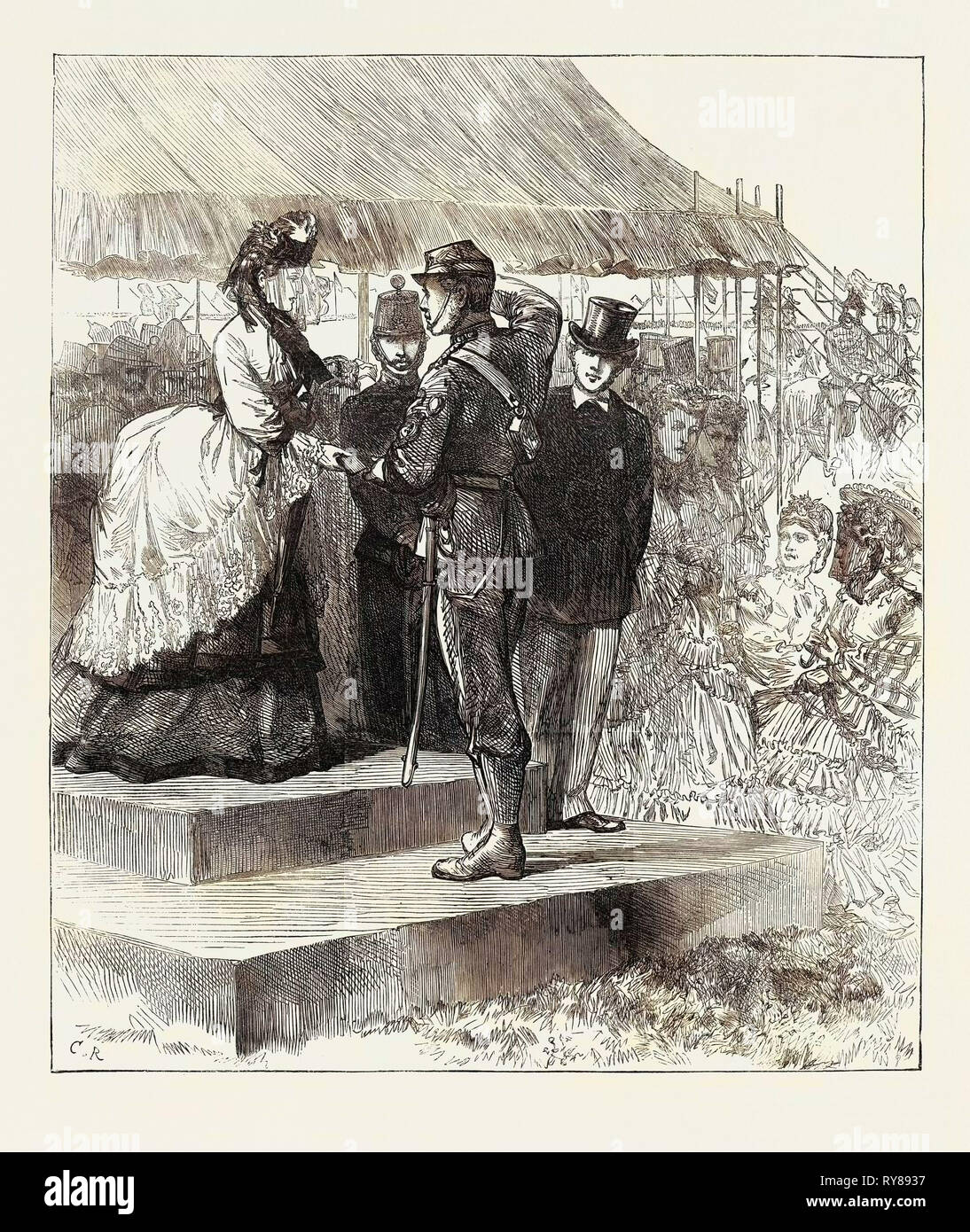 La principessa Louise presentando i premi a Wimbledon 1871 Foto Stock