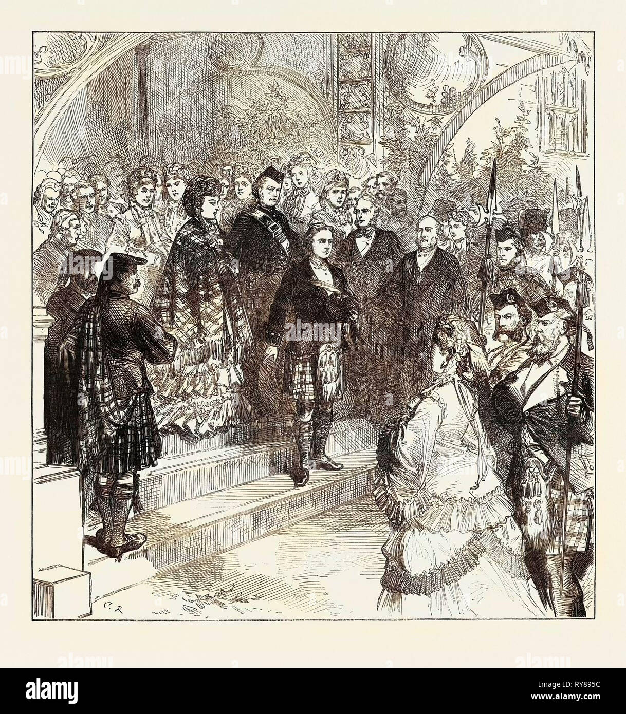 La reception della Principessa Luisa a Inverary Castle 1871 Foto Stock