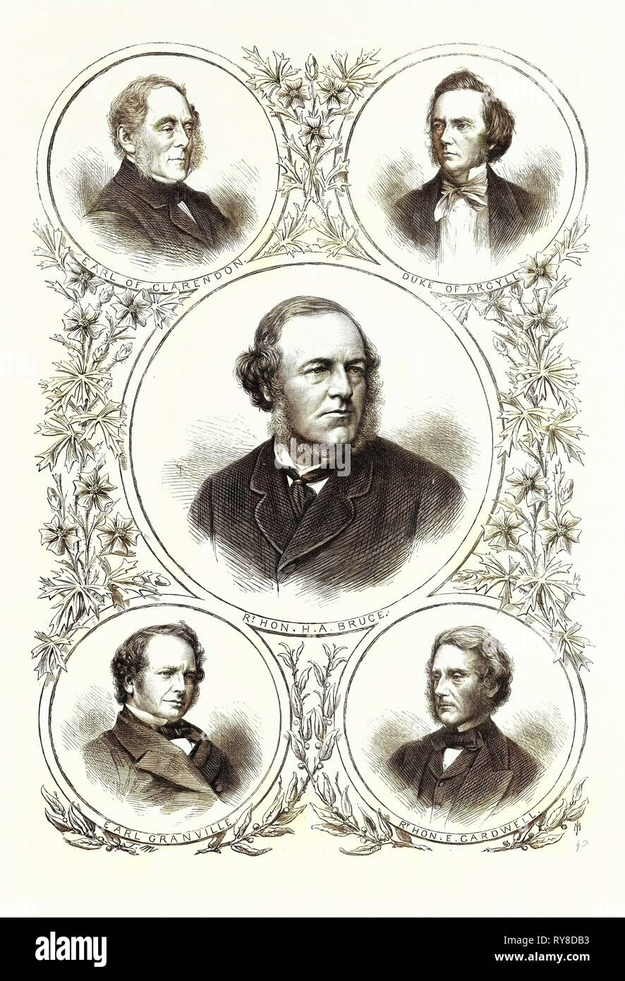 Il nuovo ministero: i segretari di Stato 1869 Foto Stock