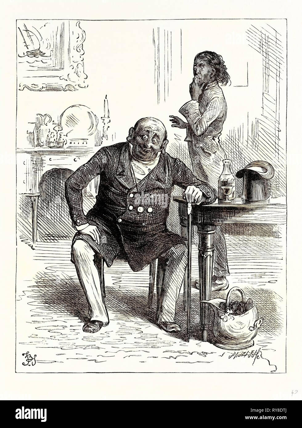 Charles Dickens Dombey e figlio. 184618471848 e quando lui è lì seduto in una sedia e cadde in un silenzioso montare di risate con lui è stato talvolta confiscati e che è sempre stato particolarmente orribile Foto Stock