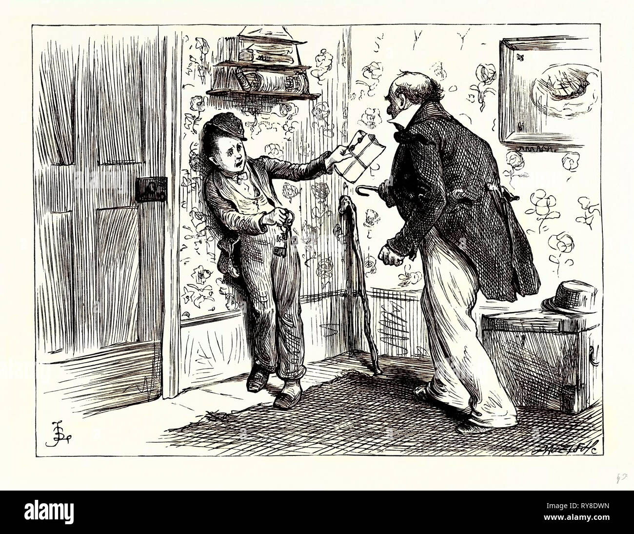 Charles Dickens Dombey e figlio del capitano della voce era così tremendo ed è venuto fuori il suo angolo con tale modo su di lui che il rob si ritirarono prima di lui in un altro angolo : Azienda il nostro le chiavi e il ritmo et per evitare di se stesso di essere eseguito verso il basso Foto Stock