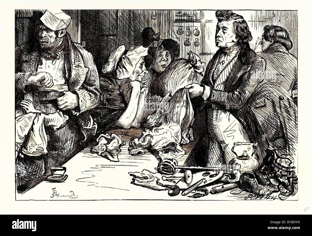 Charles Dickens schizzi di Boz il Pawnbroker del negozio Foto Stock