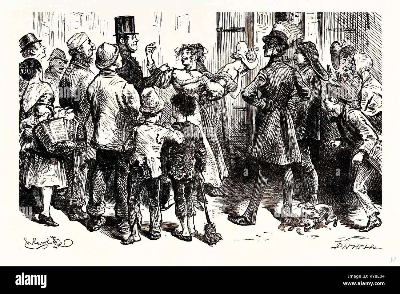 Charles Dickens schizzi di Boz prigionieri Van Foto Stock