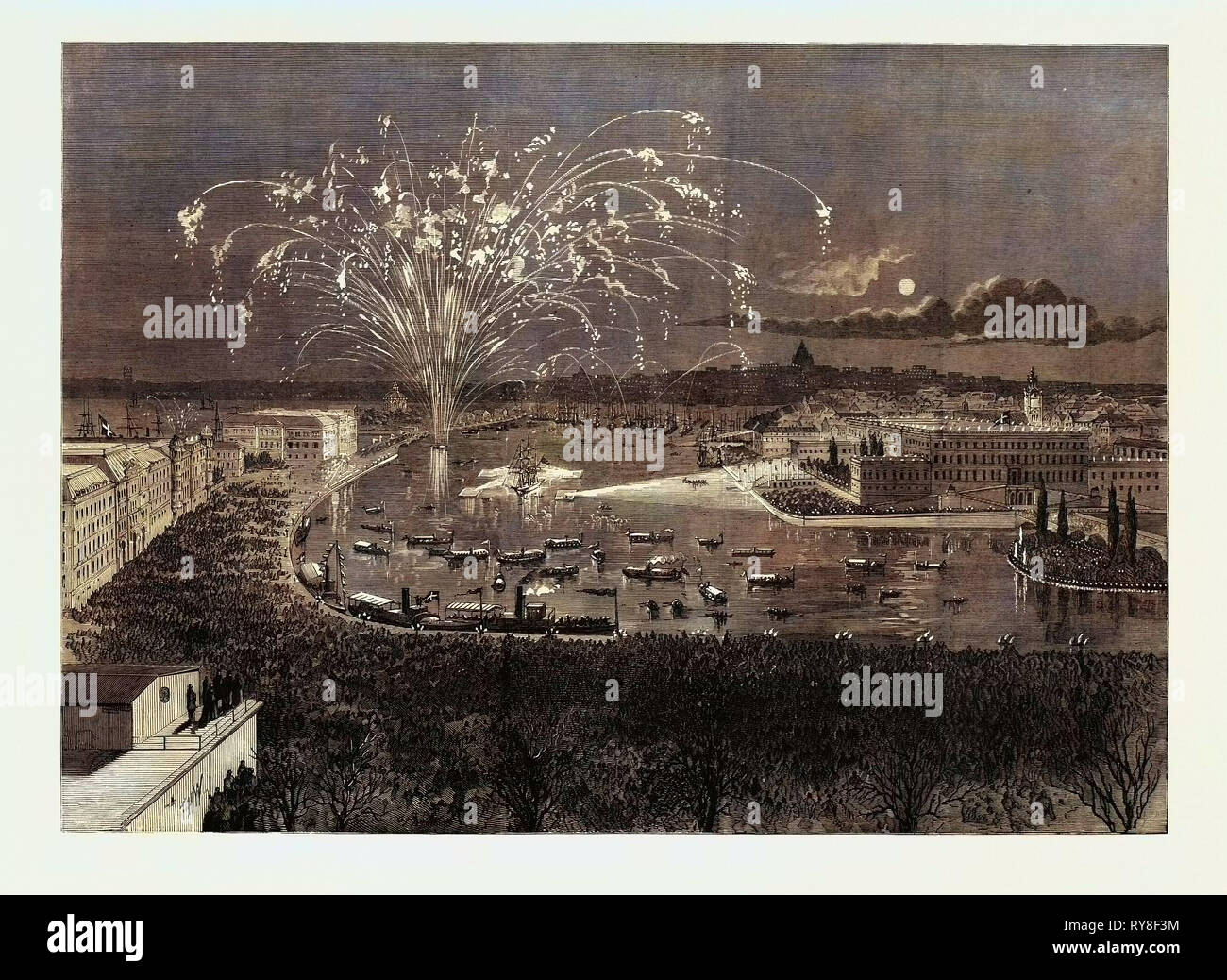 La reception del Professor Nordenskjöld lo svedese Arctic Explorer a Stoccolma Svezia 1880 Foto Stock