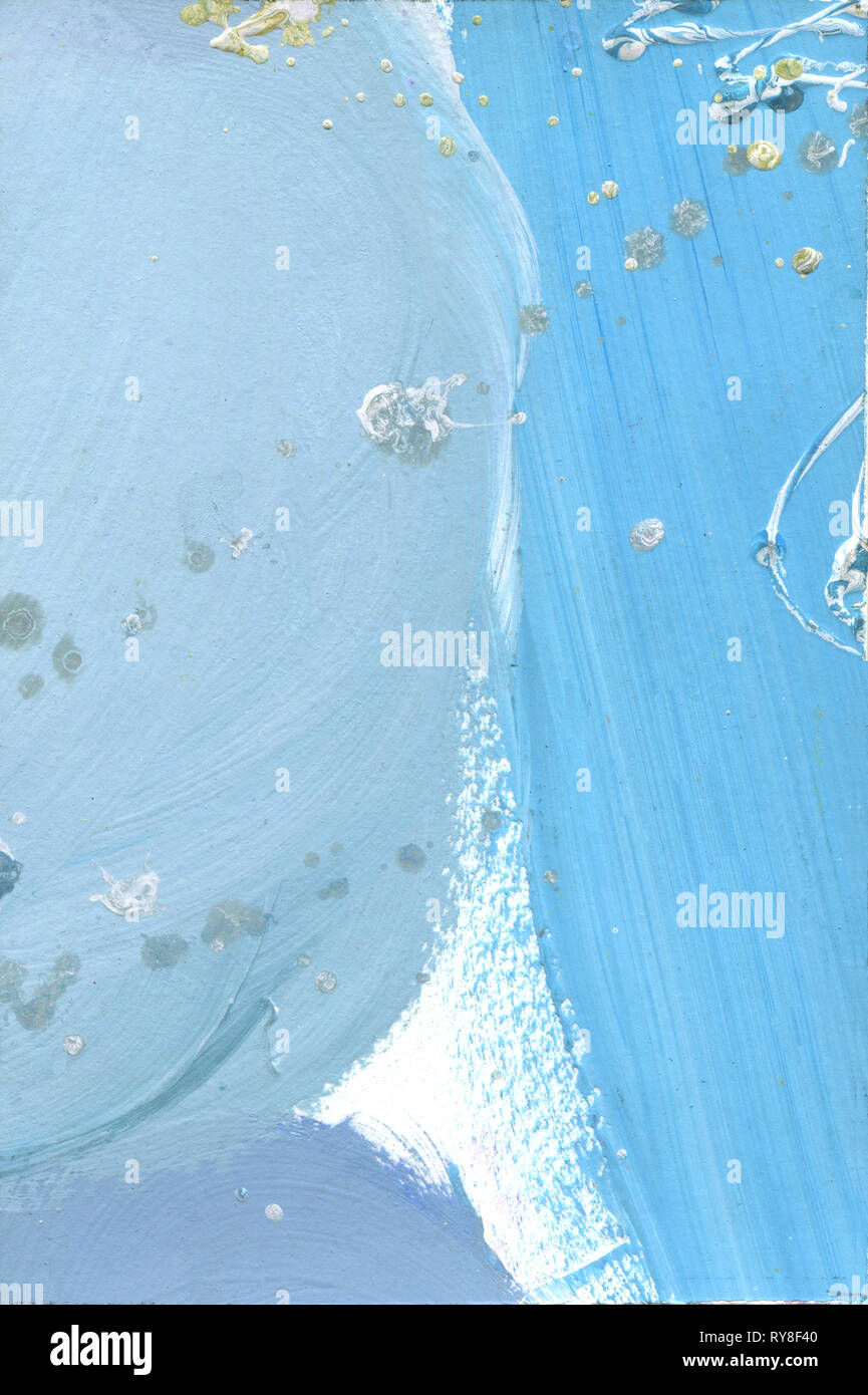 Dipinto a mano acquerello Cielo e nubi, acquerelli astratti sfondo, illustrazione. Trama della carta. Foto Stock
