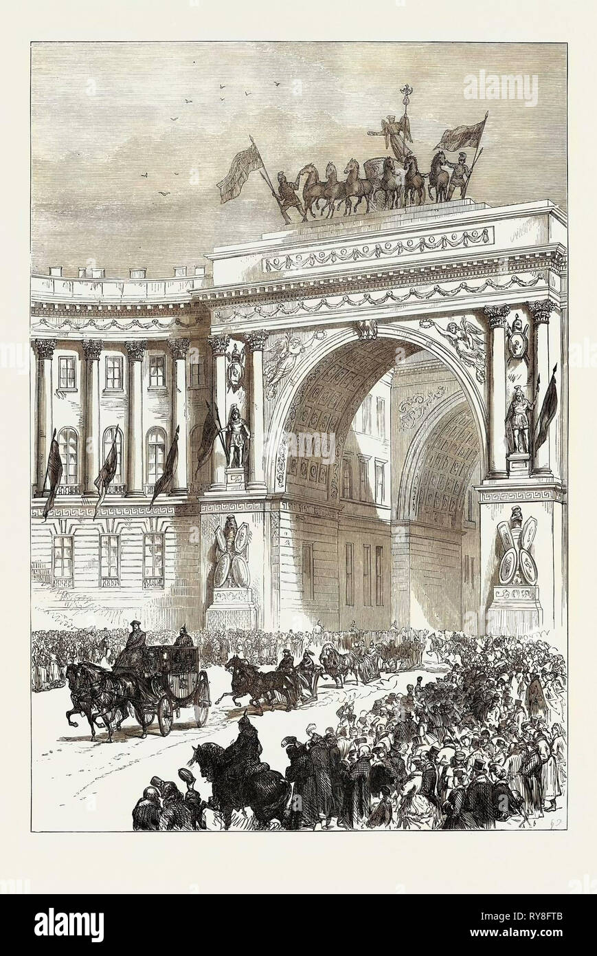 Arrivo dell'Imperatore d'Austria a San Pietroburgo Russia 1874 Foto Stock