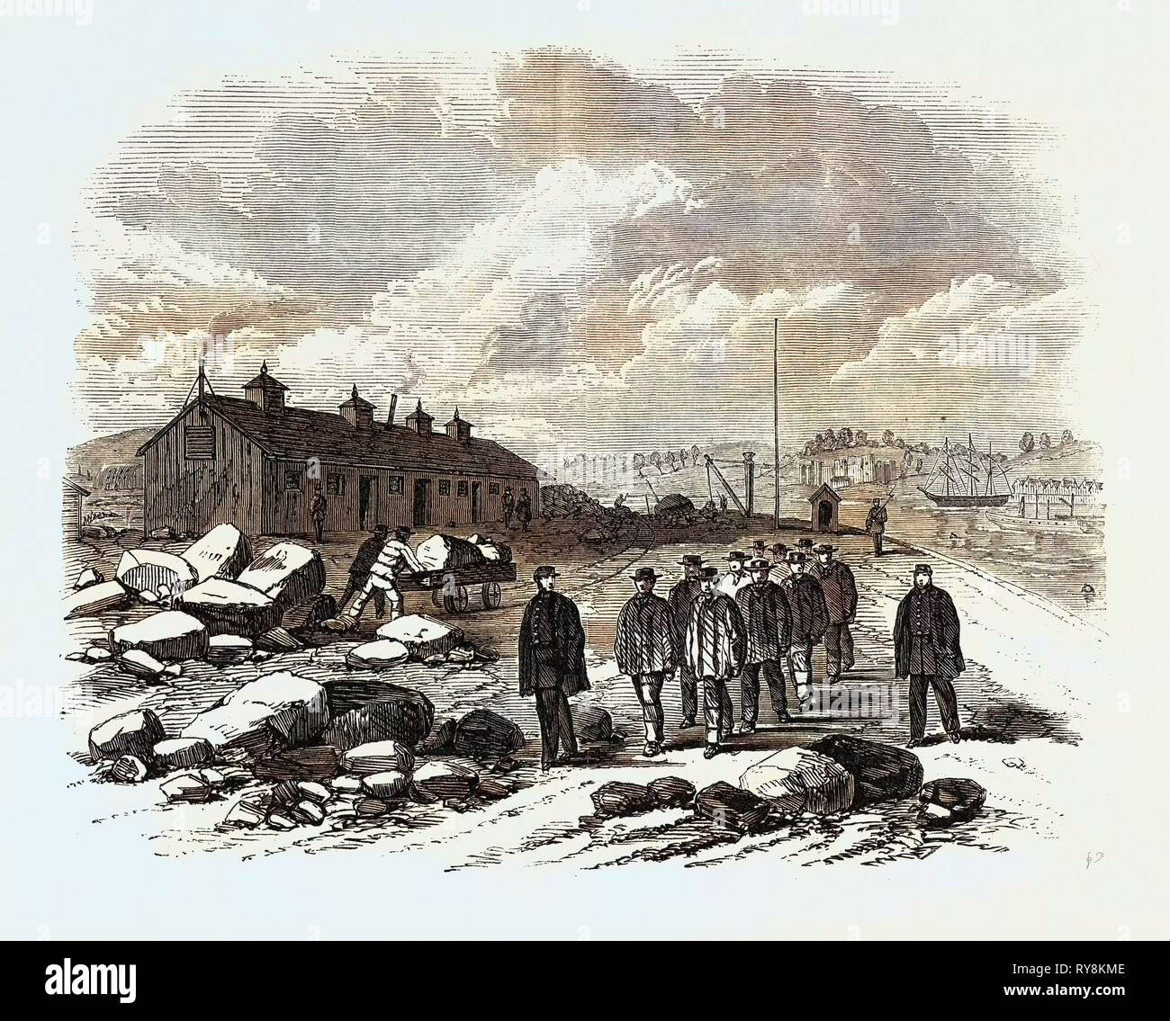 Il focolaio tra i carcerati a Chatham: Il pasticcio House St. Mary's Island dove la rivolta ha cominciato 1861 Foto Stock