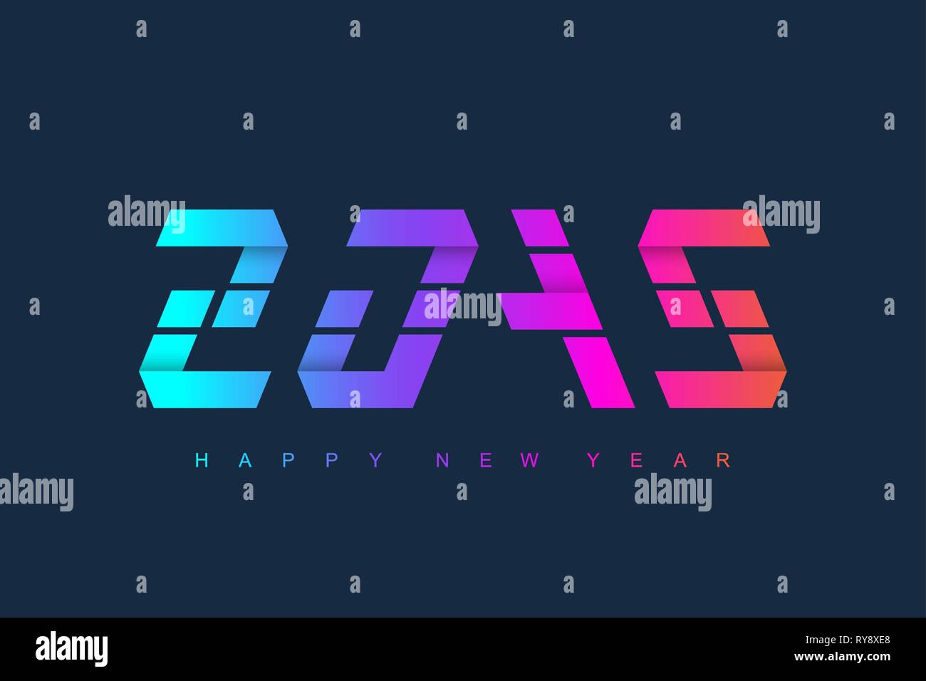 Buon Natale e Felice Anno Nuovo 2019 bigliettino. Moderno modello futuristico per 2019. La tecnologia aziendale concetto. Illustrazione Vettoriale Illustrazione Vettoriale