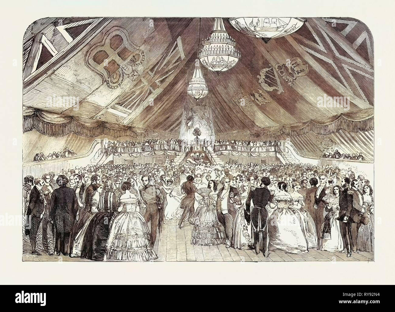 Grand intrattenimento su Boabd H.M.S. "Prince Regent,' a Cork, 1852 Foto Stock