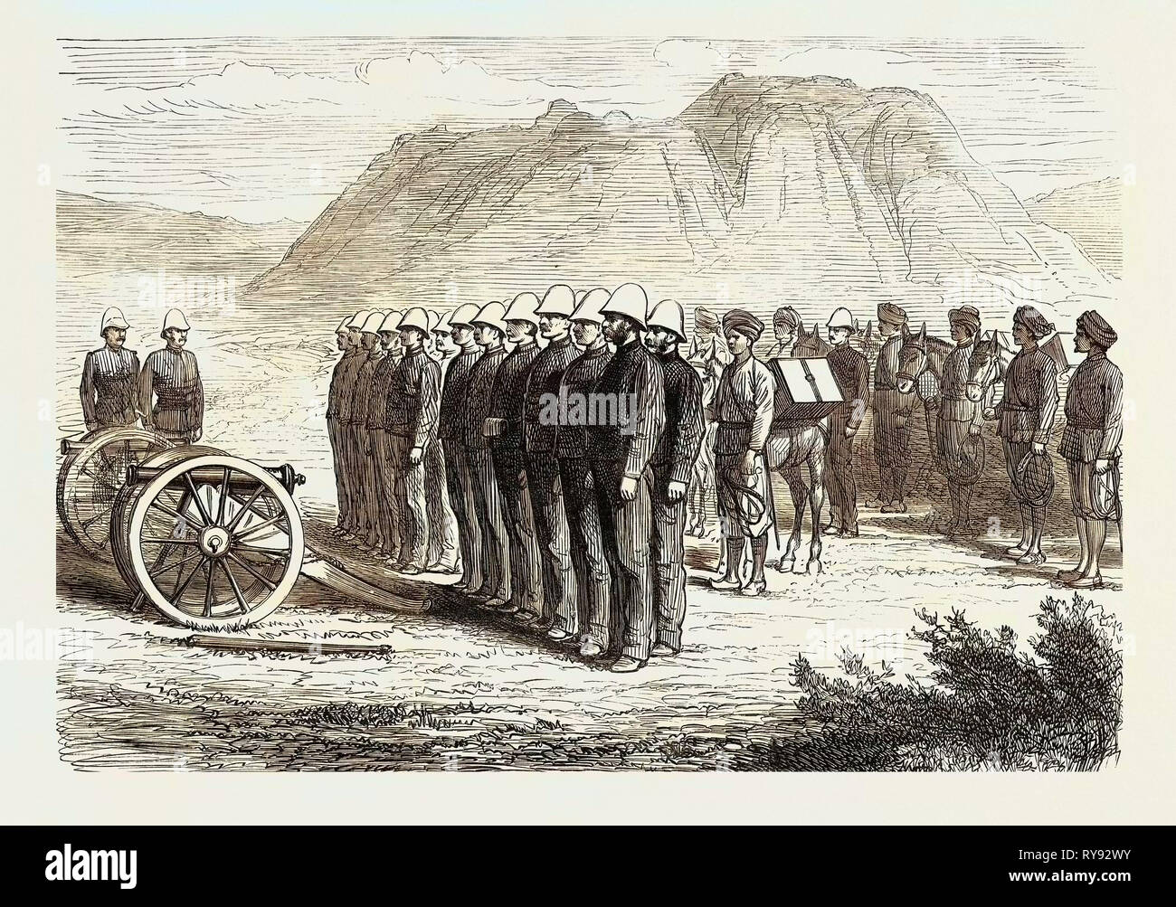 La guerra in Afghanistan: una suddivisione di una batteria di montagna 1879 Foto Stock