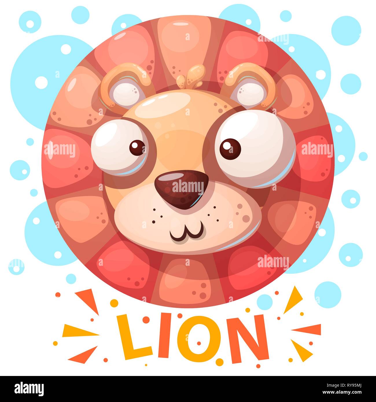 Carino il carattere di lion - cartoon illustrazione Illustrazione Vettoriale