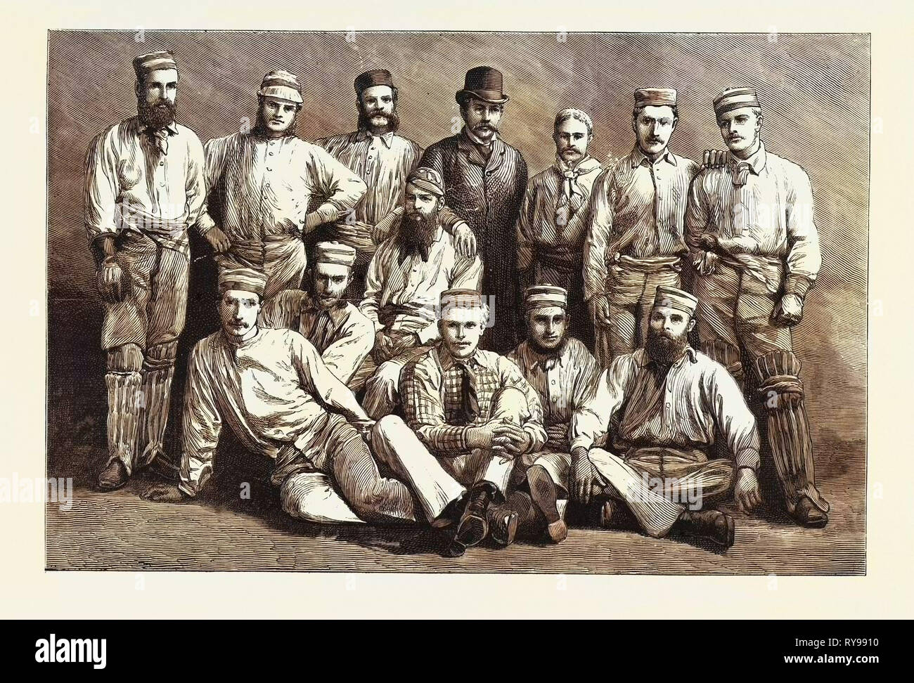 Il la squadra australiana del grillo, J. Conway (Manager) A. Bannerman Foto Stock