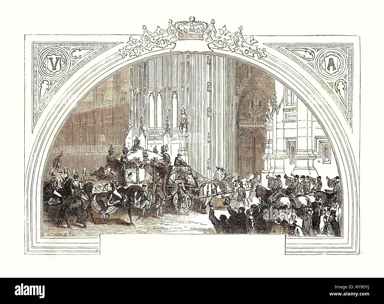 Apertura del Parlamento, Febbraio 3, 1852. La torre di Victoria. Londra, Regno Unito, Gran Bretagna British, Europa, Regno Unito, Gran Bretagna, europeo Foto Stock