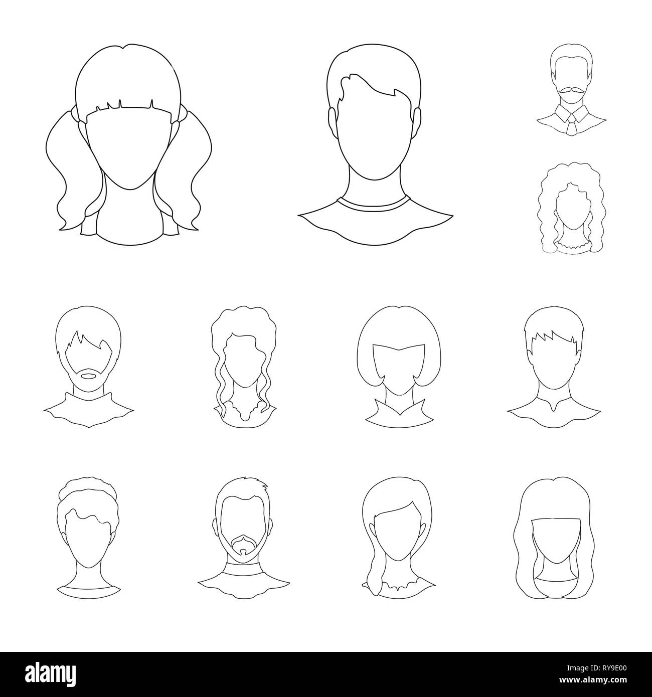 Oggetto isolato di professionale e foto icona. Set di professional e il profilo simbolo azionario per il web. Illustrazione Vettoriale