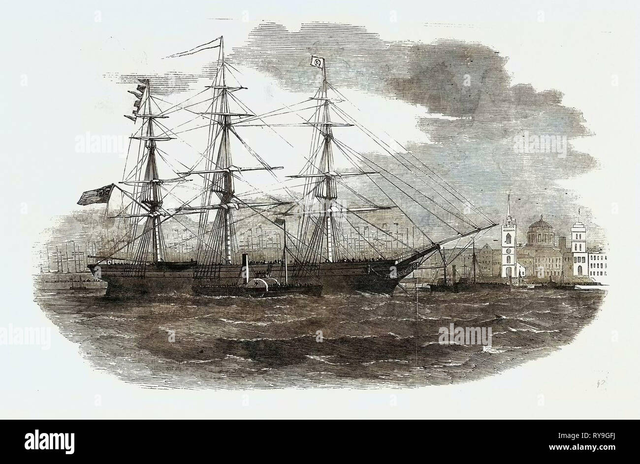 L'imbarco del 3° Reggimento della milizia di Lancashire, a Liverpool, per Gibilterra Foto Stock