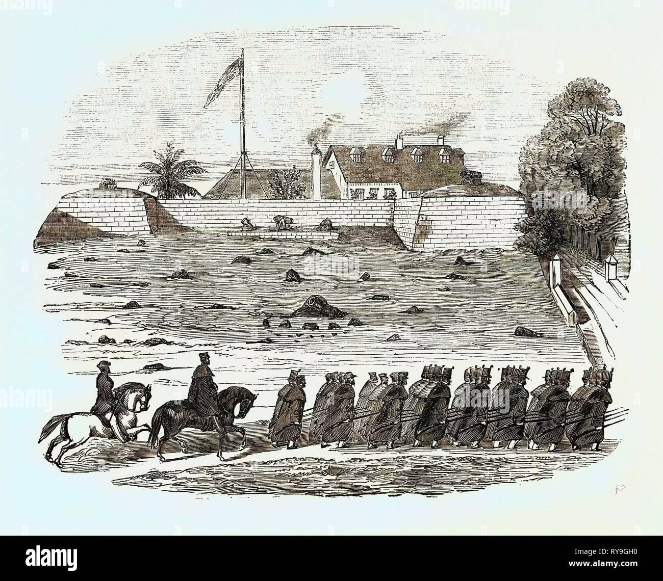 Alla fine del disastro di Mallaghea, la restituzione della parte del 3° West India Regiment a Freetown Foto Stock