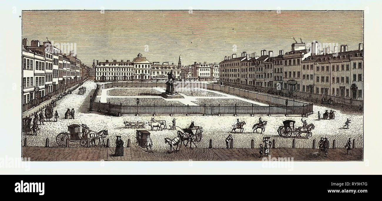 La piazza nel 1753, l inaugurazione di Leicester Square Foto Stock