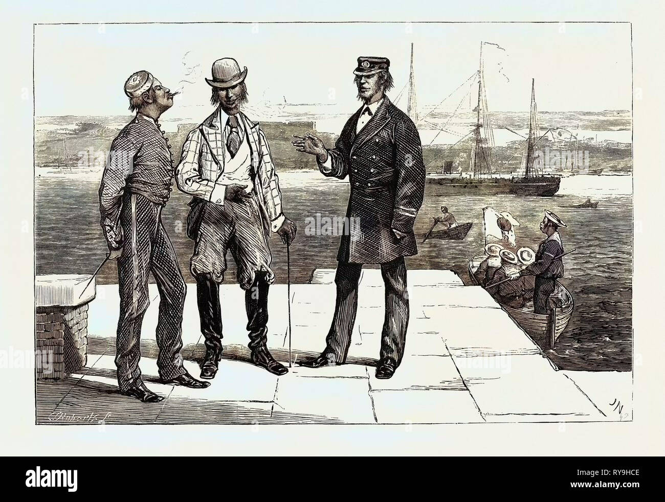Navale giapponese e ufficiali militari europei in costume Foto Stock