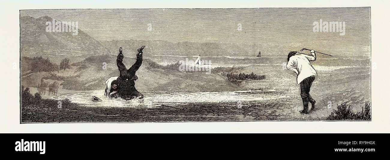 Golf a Westward Ho: risultato infelice Foto Stock