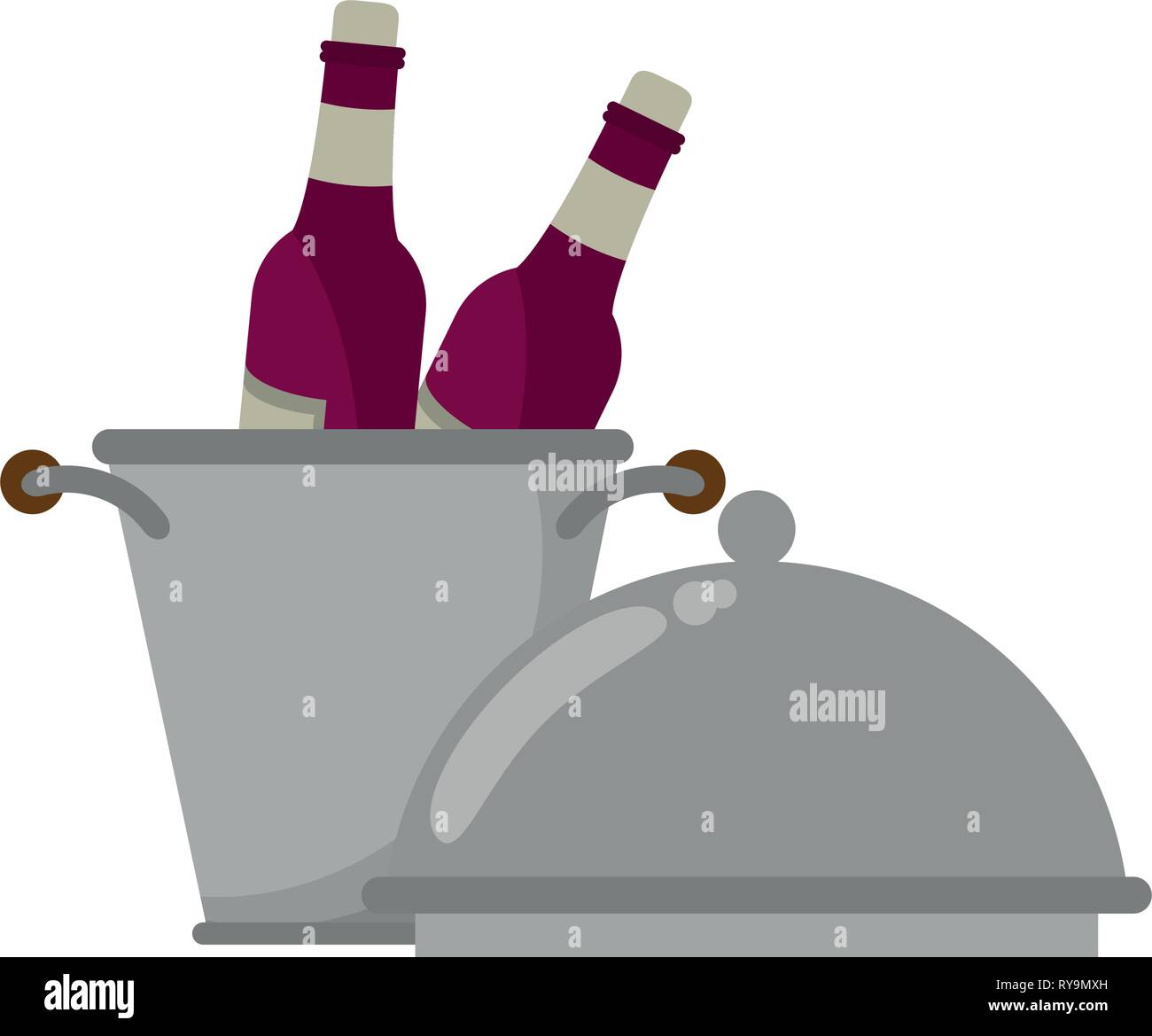 Vino e gastronomia concept Illustrazione Vettoriale