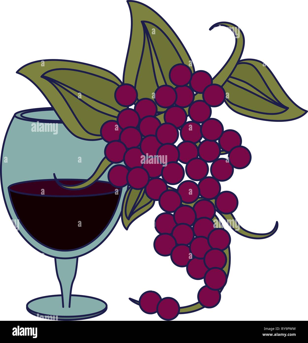 Vino e gastronomia concept Illustrazione Vettoriale