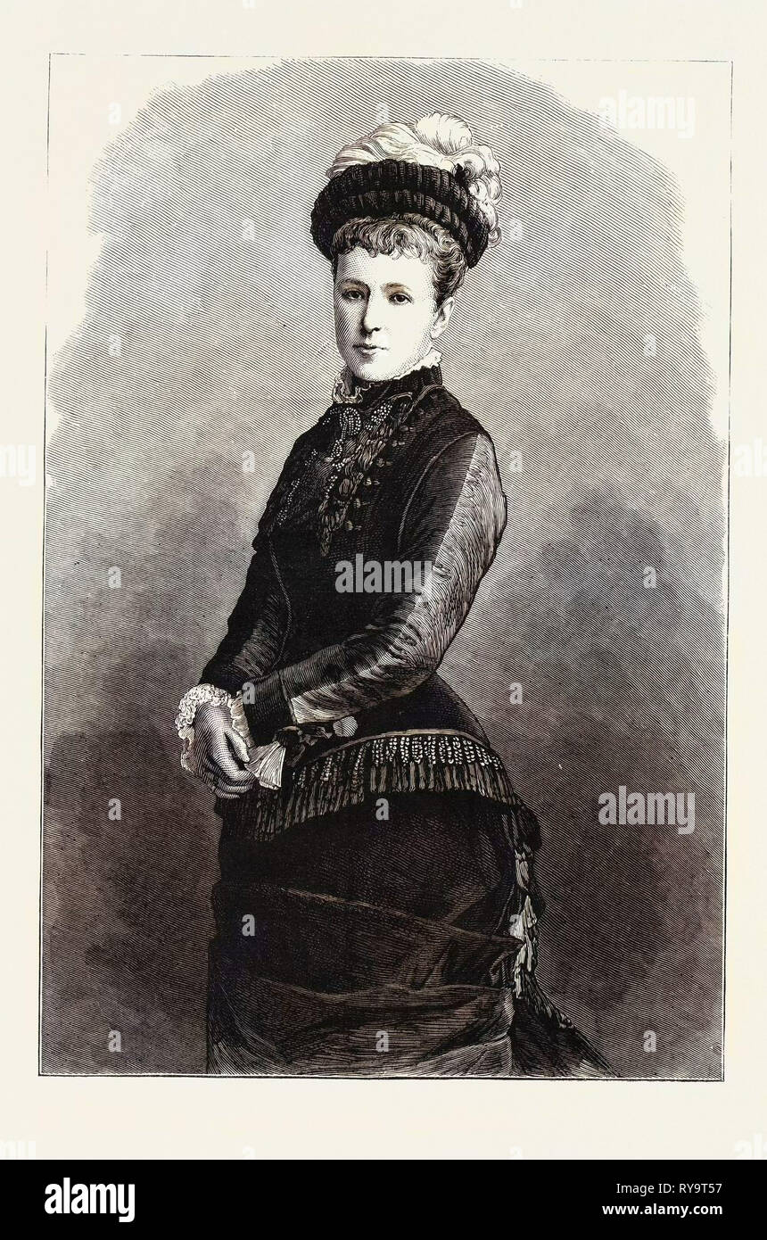 L'Arciduchessa Maria Cristina d'Austria, della futura regina di Spagna, incisione 1879 Foto Stock