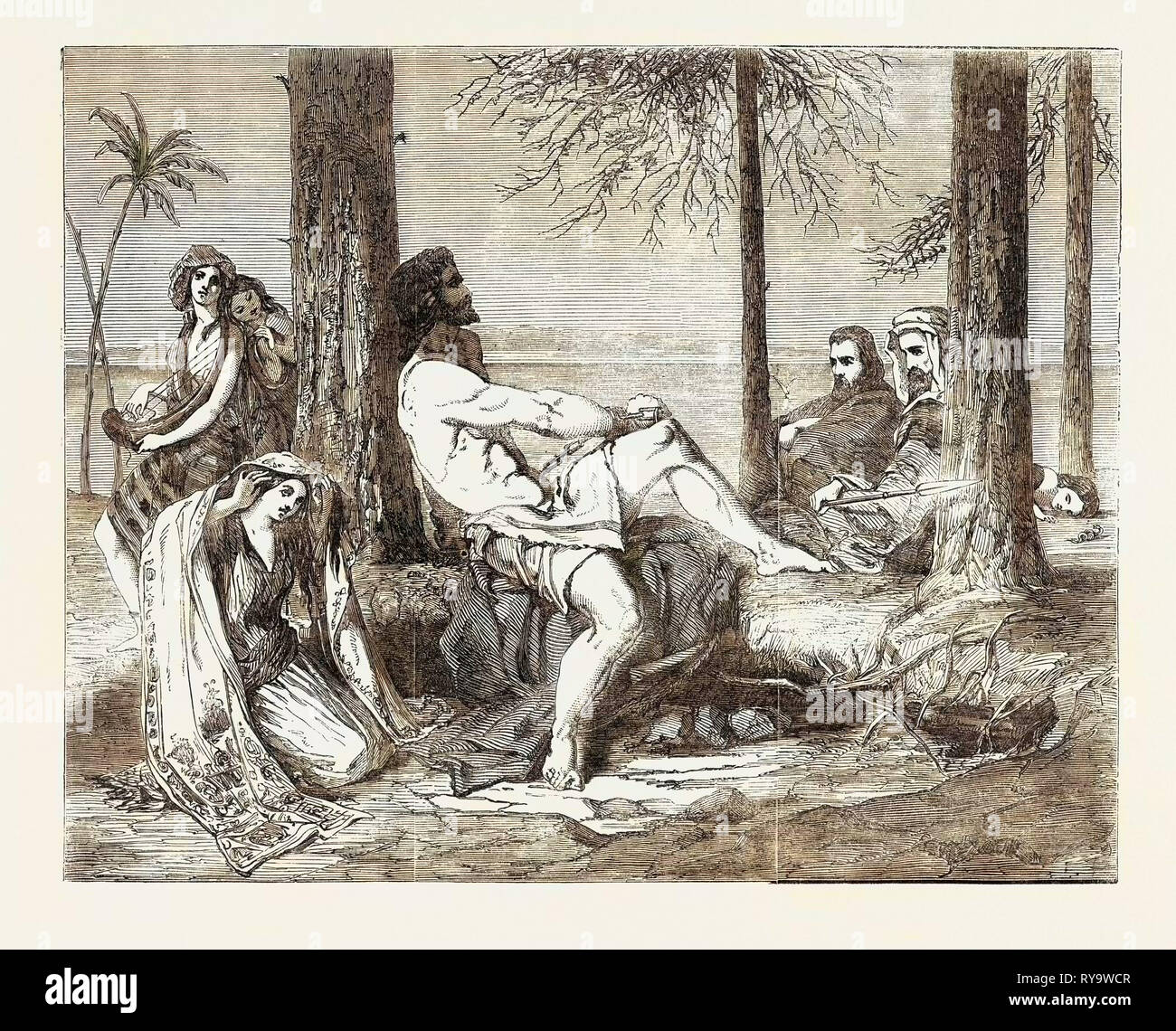 Pittura storica 'Delilah chiedendo perdono di Sansone Foto Stock