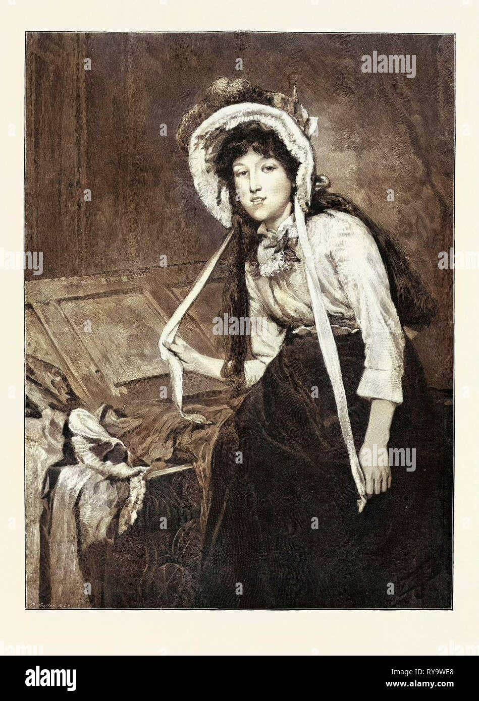 Pennacchi in prestito, incisione del 1893 Foto Stock