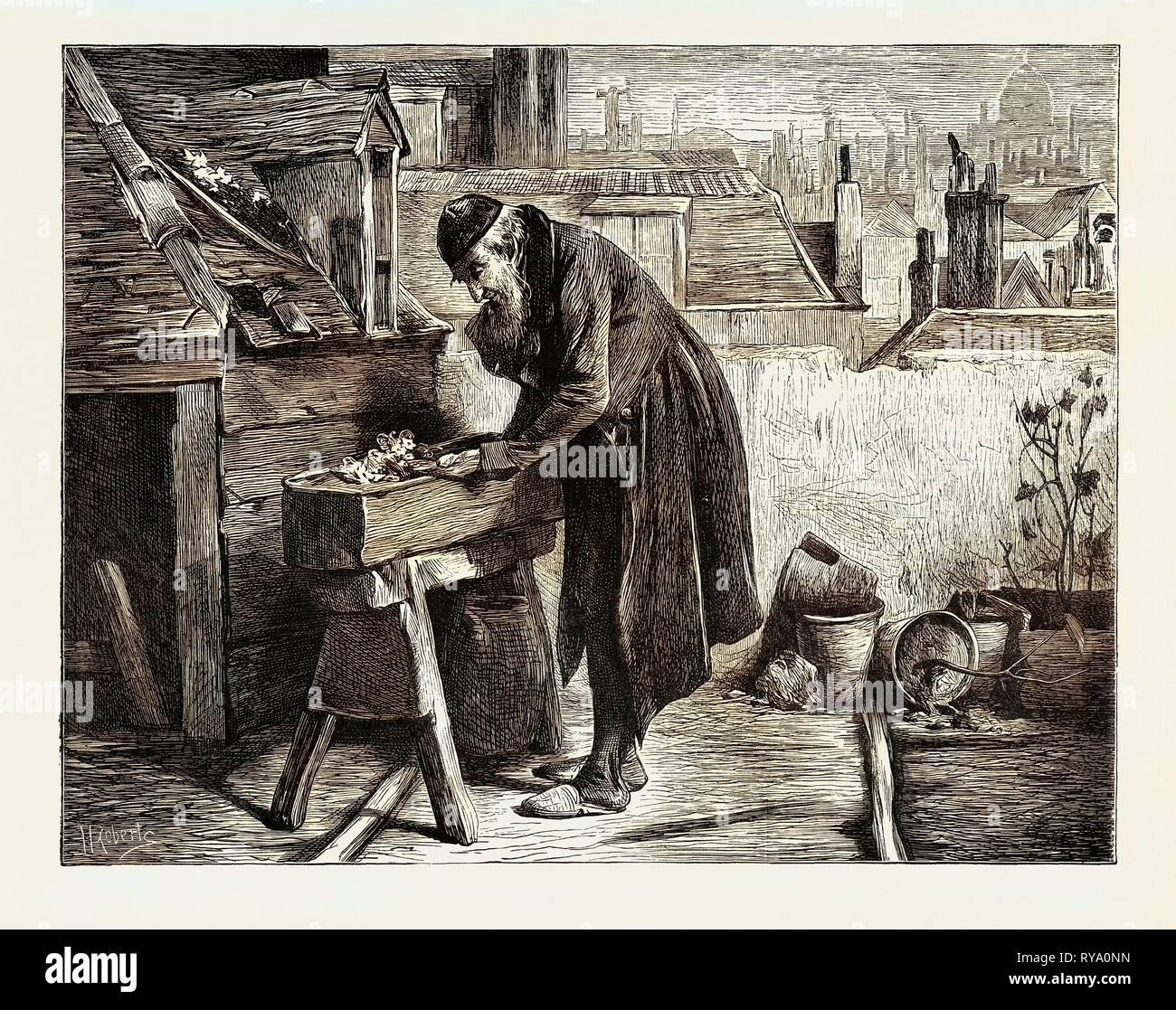 Un giardino di Londra, 1870 Foto Stock