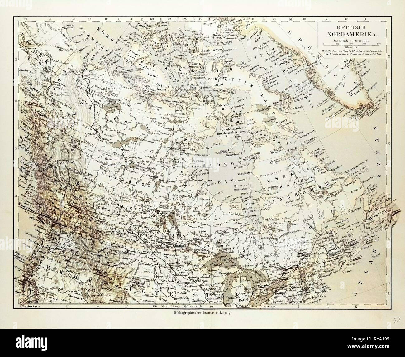 Mappa del Canada 1899 Foto Stock