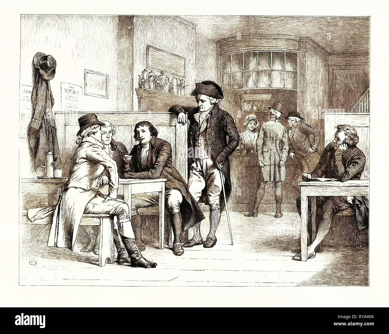 Lì per sedersi e ascoltare o forse entrare nella conversazione Foto Stock