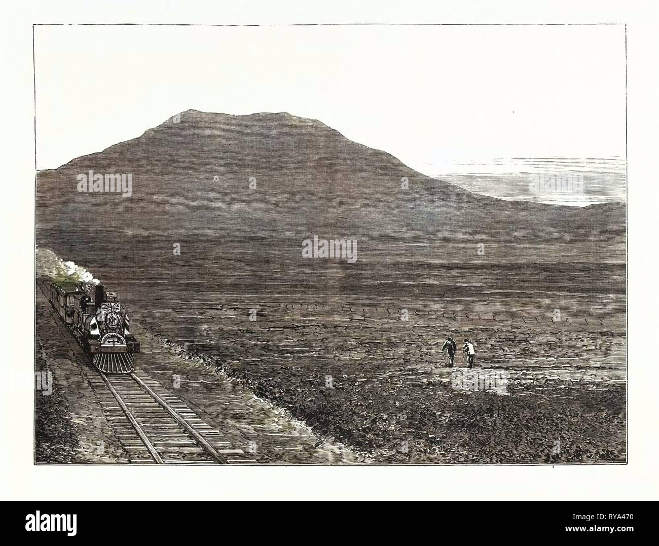 L'estensione del Natal Ferrovia di Charlestown Majuba Hill: la linea ai piedi della collina di Majuba Foto Stock