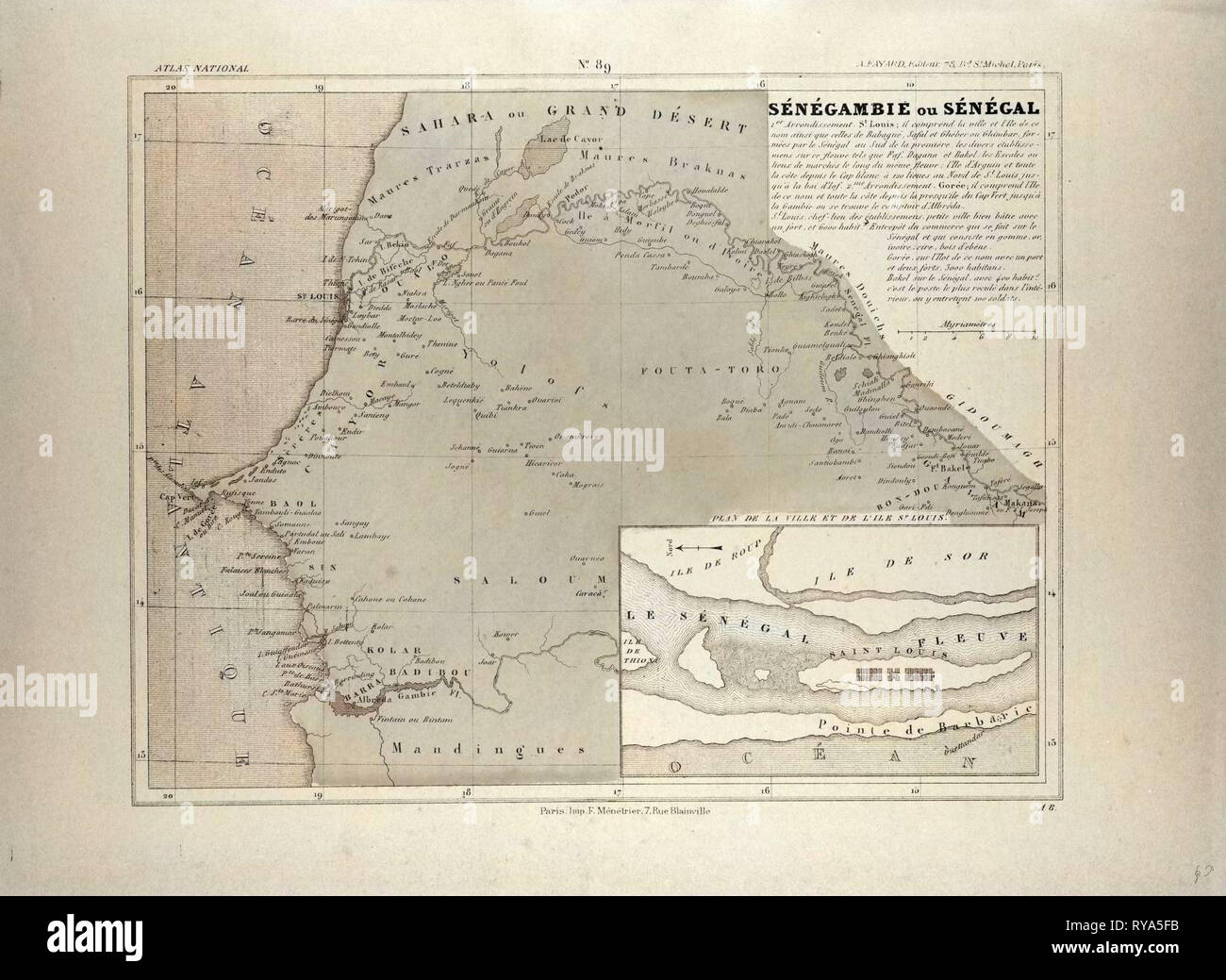 Mappa del Senegal Foto Stock