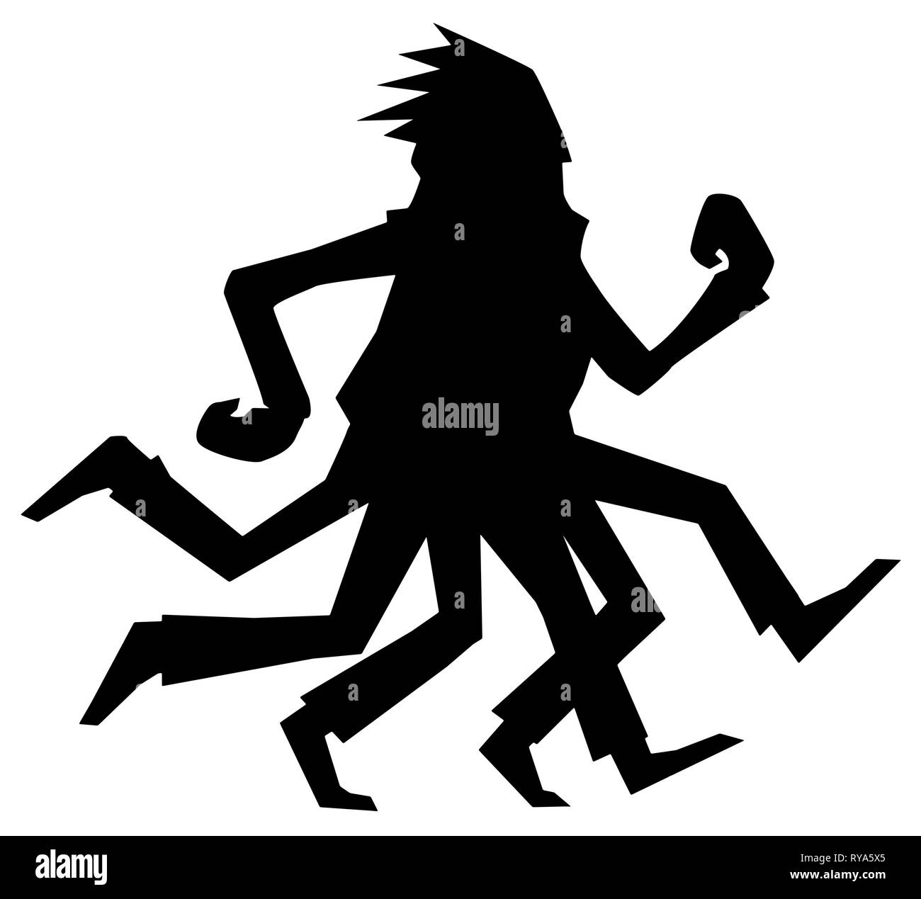 Runner gambe simbolo stencil silhouette nera, illustrazione vettoriale, orizzontale, isolato Illustrazione Vettoriale