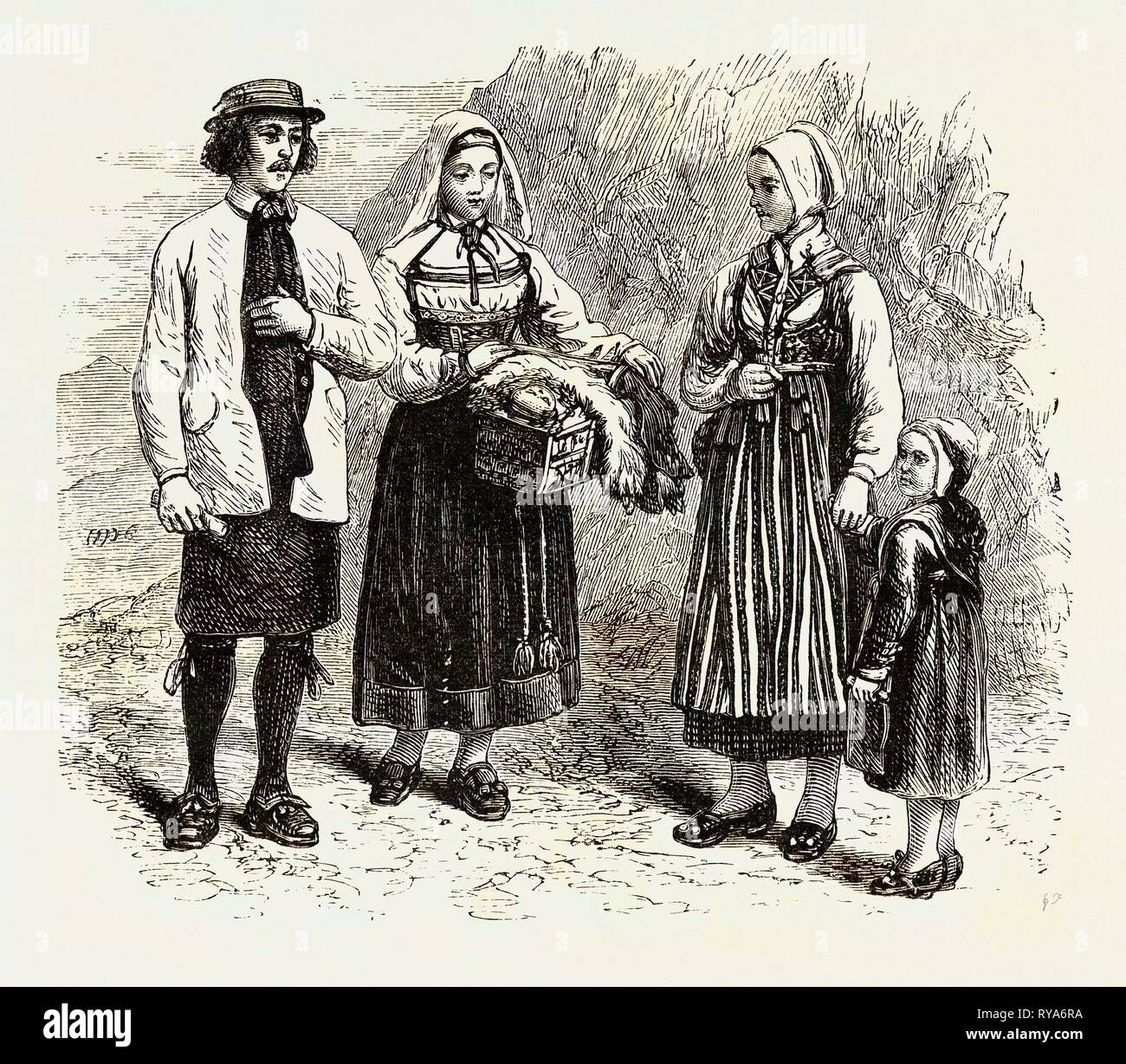 Un gruppo di Il popolo dalecarliano. Storicamente il popolo di Dalecarlia - chiamato il popolo dalecarliano o Dalesmen (Dalkarlar = 'DChurls ale', Masarè) e Daleswomen (Kullor) - sono famosi per il loro amore di indipendenza Foto Stock