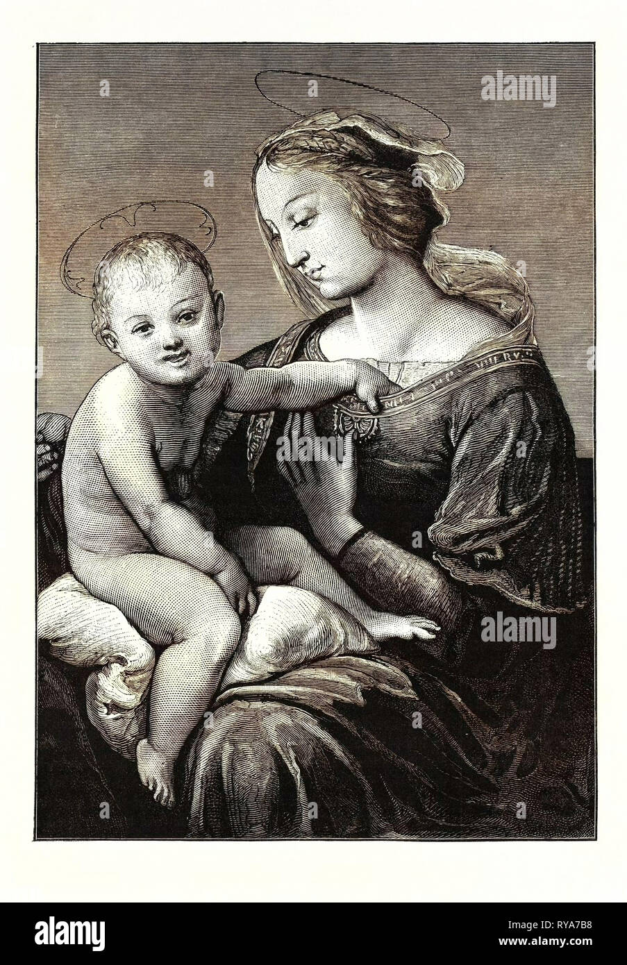 Madonna e Bambino, un Italiano pittore e architetto Foto Stock