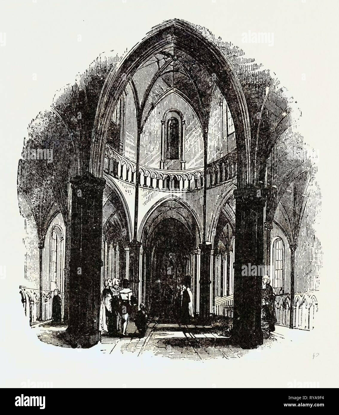 Navata della chiesa del tempio di Londra Foto Stock