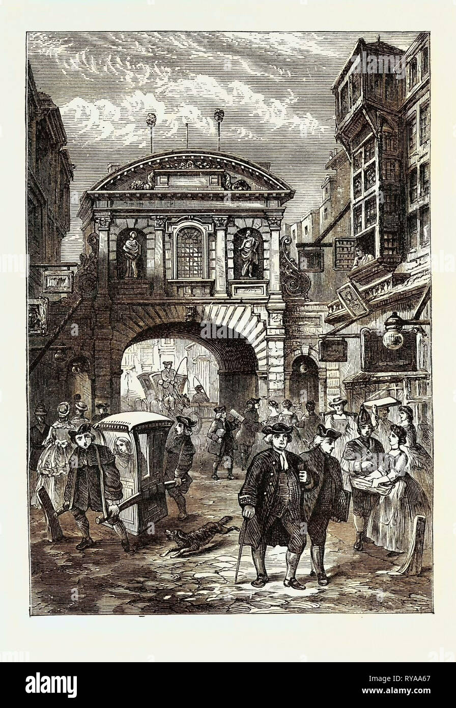 Temple Bar in dottor Johnson tempo Londra Foto Stock