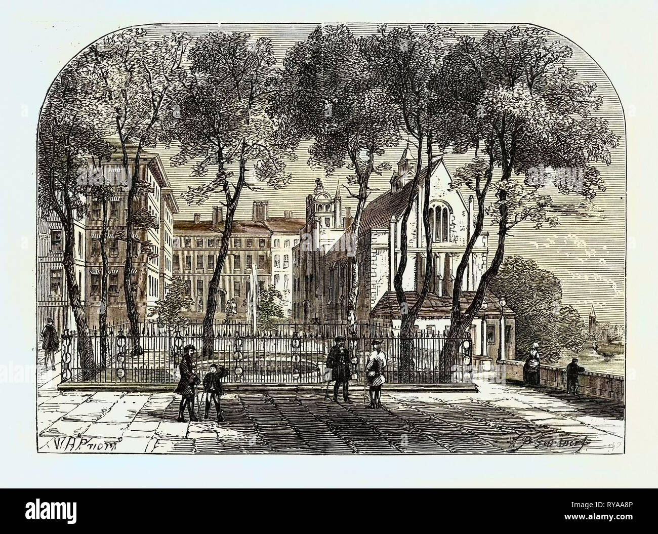 La fontana del tempio di Londra Foto Stock