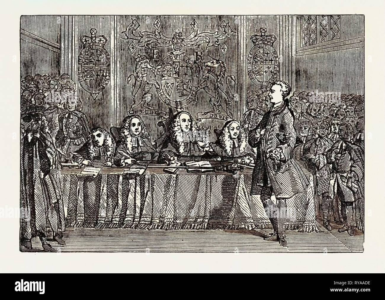 Documento Wilkes sulla sua prova di Londra Foto Stock