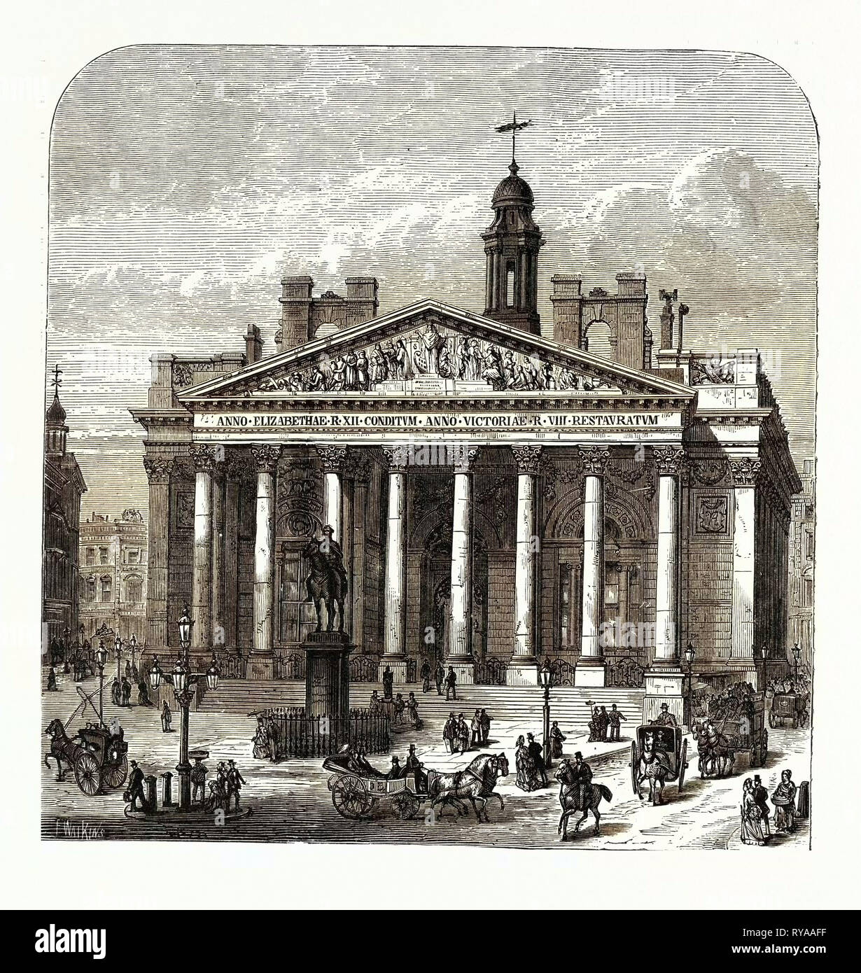 La presente Royal Exchange di Londra Foto Stock