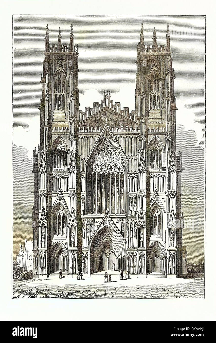 Fronte ovest di York Minster Foto Stock