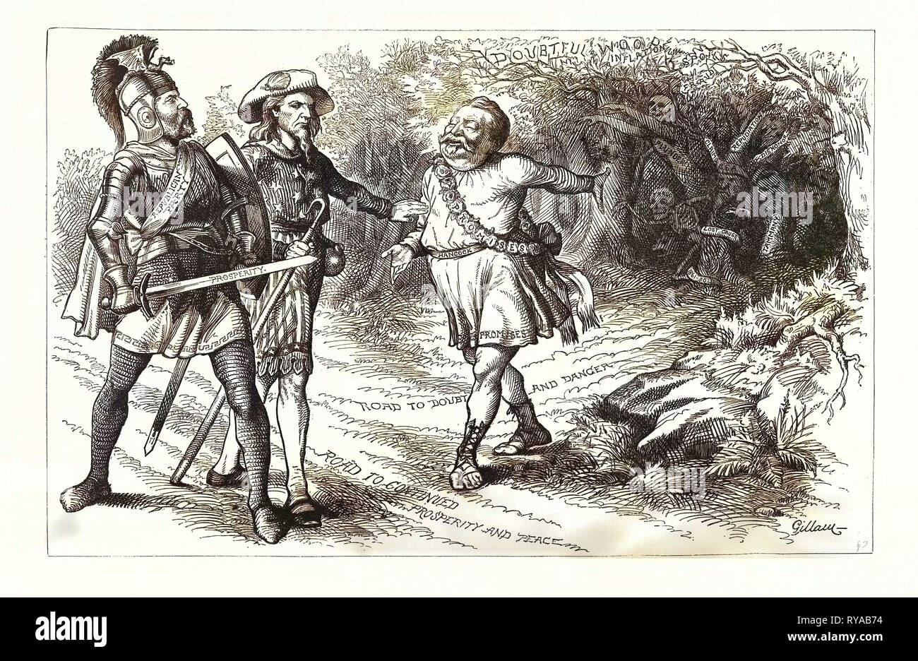 Nuovo Pilgrim's Progress, incisione 1880, noi, Stati Uniti d'America, America Foto Stock