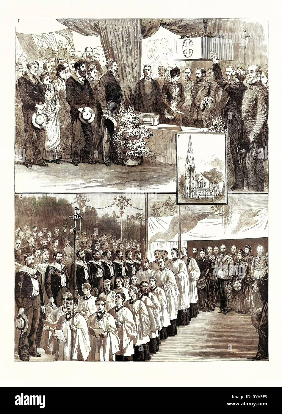 Il principe e la Principessa di Galles in Danimarca, posa la Foundation-Stone della nuova chiesa Inglese a Copenaghen Foto Stock